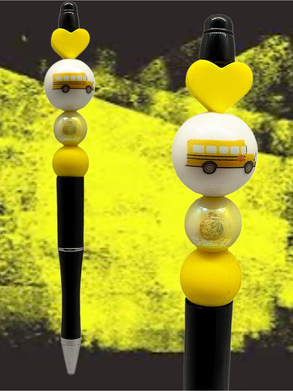 Handmade School Bus Driver Beaded Pen